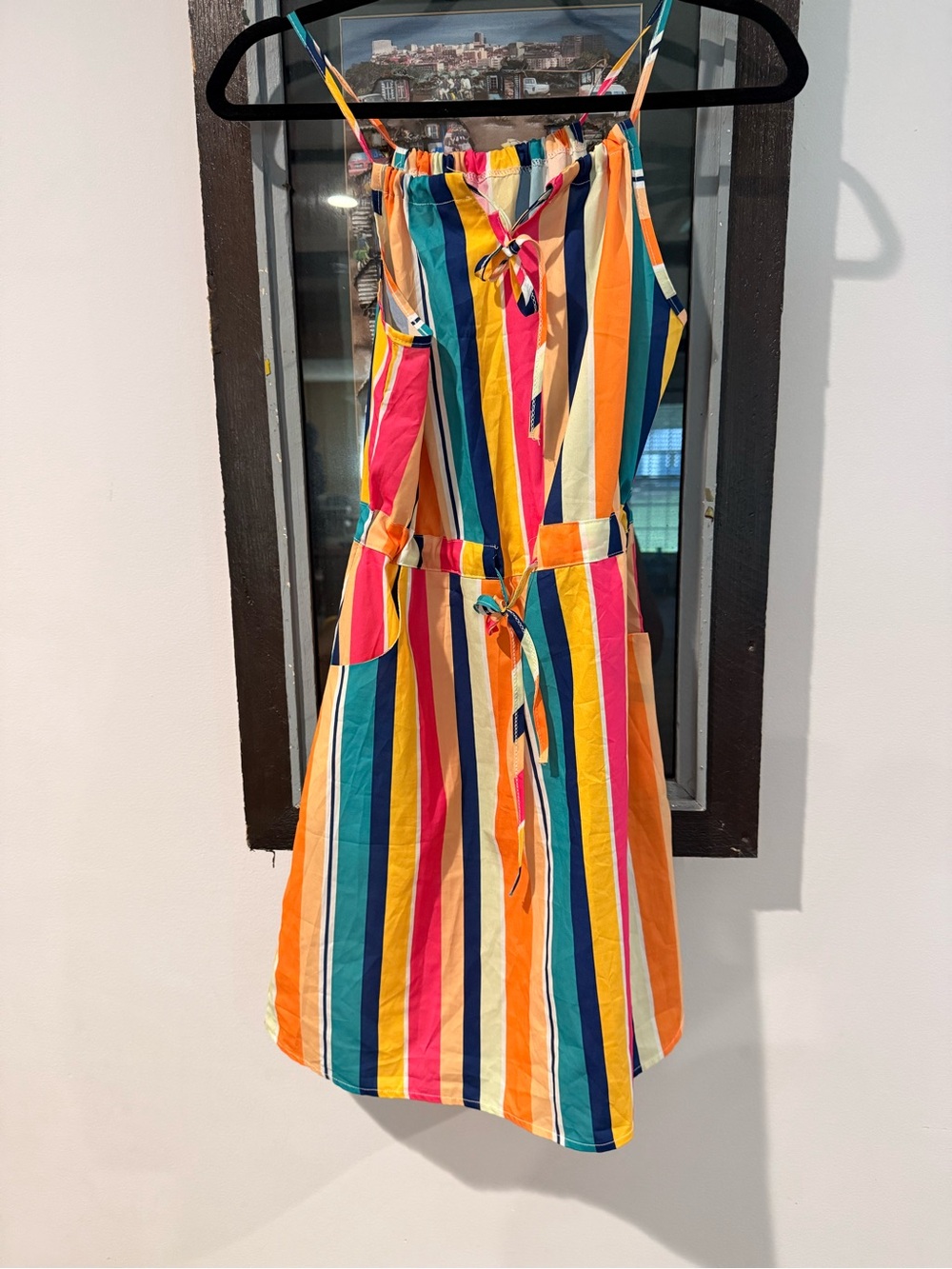 Colorful Striped Halter Summer Dress - Picture 3 of 5